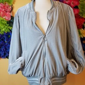 NWT Steve Madden Y2K velour bomber jacket- large